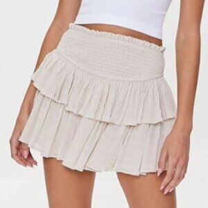 Flowy Off-White Mini Skirt